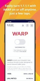 1.1.1.1 Faster Safer Internet Premium MOD APK 6.15 Free WARP Banner