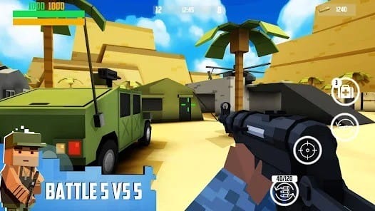 Block gun fps pvp war online gun shooting games mod apk 7.6 unlimited money, dumb enemy1