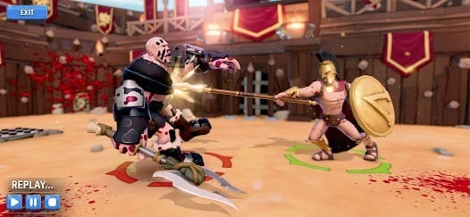 Gladiator heroes battle games mod apk 3.4.7 one hit, god mode1