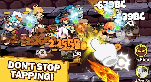 Tap Dungeon Hero Idle RPG Game MOD APK 6.0.8 Unlocked Members, Massive Damage Banner